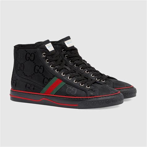 black gucci hi top sneakers|Gucci signature high top sneaker.